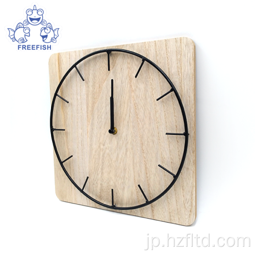 木製の壁時計ワイヤープレート